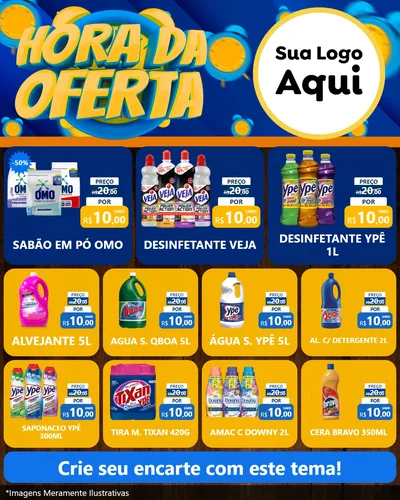 Modelo de Rede Social para Feed Instagram com o tema Hora da Oferta para Produtos de Limpeza