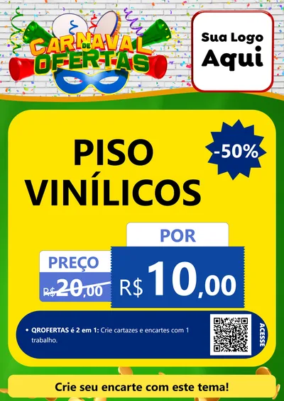 Modelo de Cartaz para Cartaz A4 Vertical com o tema Carnaval de Ofertas para Material para Construção