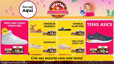 Modelo de TV para TV Horizontal com o tema Ofertas de Primavera para Calçados