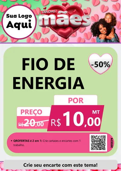 Modelo de Cartaz para Cartaz A4 Vertical com o tema Dia das Mães para Materiais Elétricos