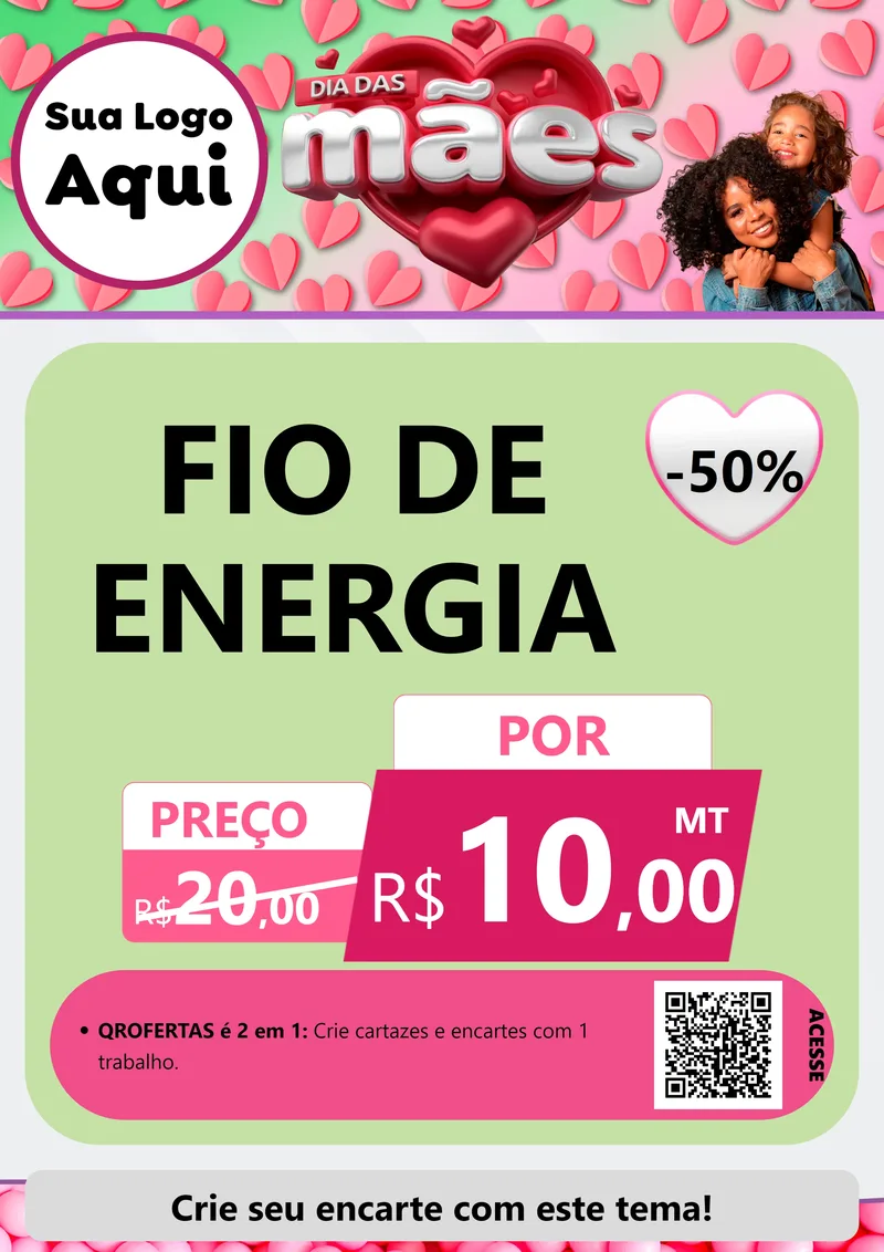 Modelo de Cartaz para Cartaz A4 Vertical com o tema Dia das Mães para Materiais Elétricos