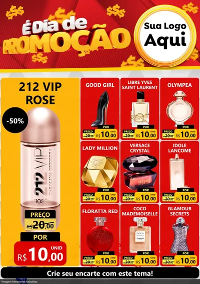 Modelo de Encarte para Encarte A4 Vertical com o tema É Dia De Promoção para Perfumes