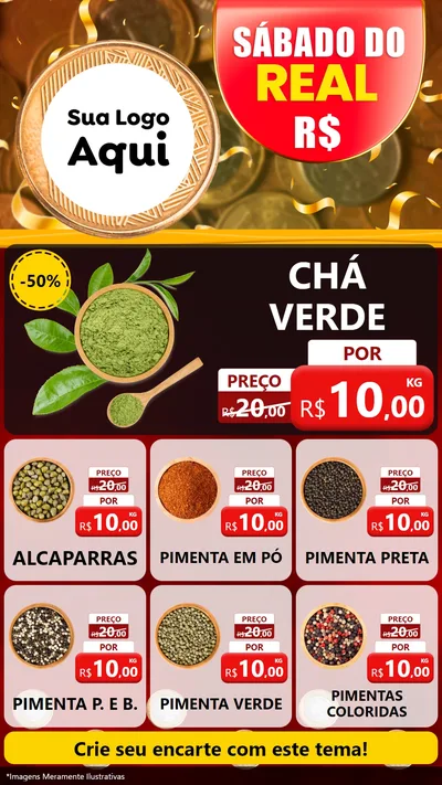 Modelo de Rede Social para Stories com o tema Sábado do Real para Produtos Naturais