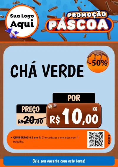 Modelo de Cartaz para Cartaz A4 Vertical com o tema Promoção Páscoa para Produtos Naturais