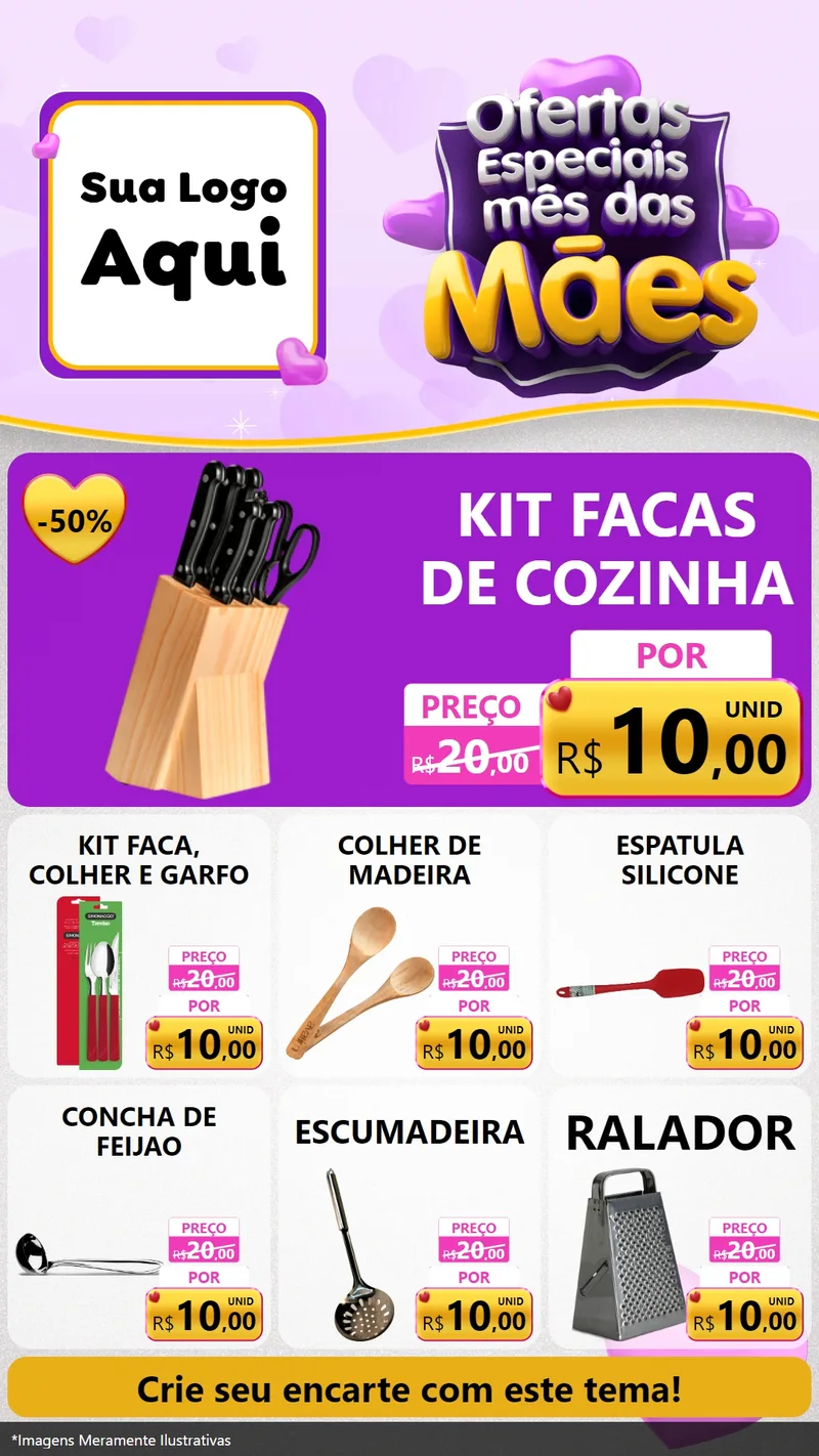 Modelo de Rede Social para Stories com o tema Ofertas Especiais - Mês das Mães para Utilidades Domésticas