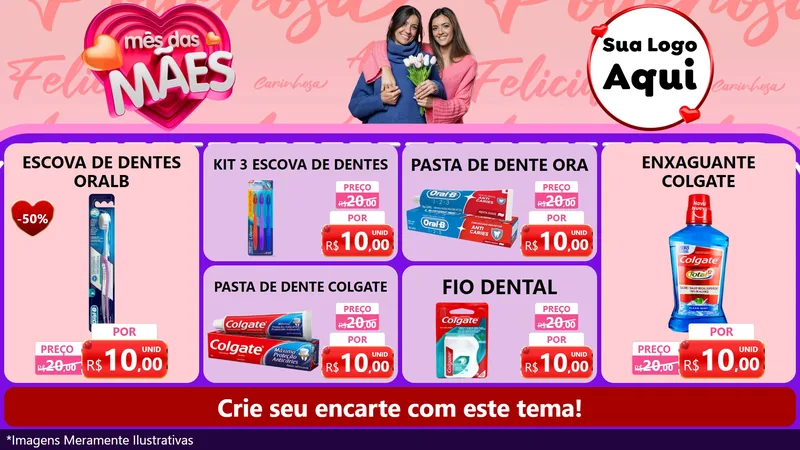 Modelo de TV para TV Horizontal com o tema Mês Das Mães para Higiene Pessoal