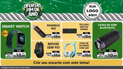 Modelo de TV para TV Horizontal com o tema Ofertas Fim de Ano para Informática