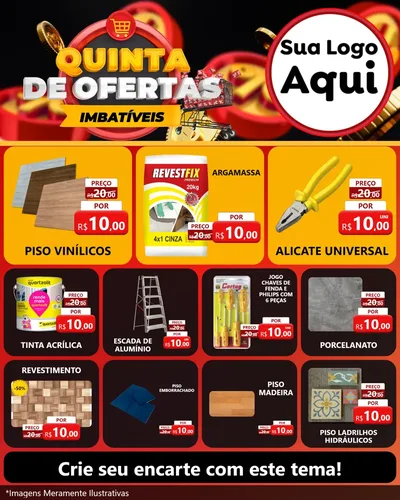 Modelo de Rede Social para Feed Instagram com o tema Quinta de Ofertas Imbatíveis para Material para Construção