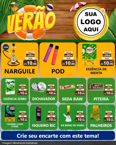 Modelo de Rede Social para Feed Instagram com o tema Verão para Tabacaria