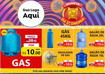 Modelo de Encarte para Encarte A4 Horizontal com o tema Quarta da Economia para Água e gás