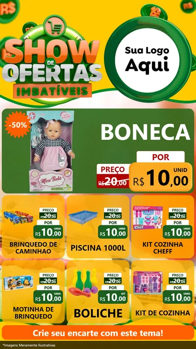 Modelo de Rede Social para Stories com o tema Show de Ofertas Imbatíveis para Brinquedos