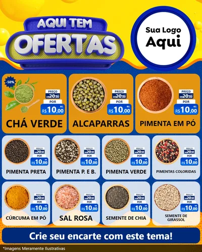 Modelo de Rede Social para Feed Instagram com o tema Aqui Tem Ofertas para Produtos Naturais