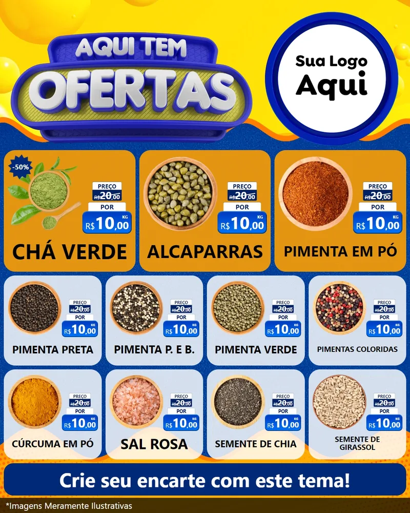 Modelo de Rede Social para Feed Instagram com o tema Aqui Tem Ofertas para Produtos Naturais