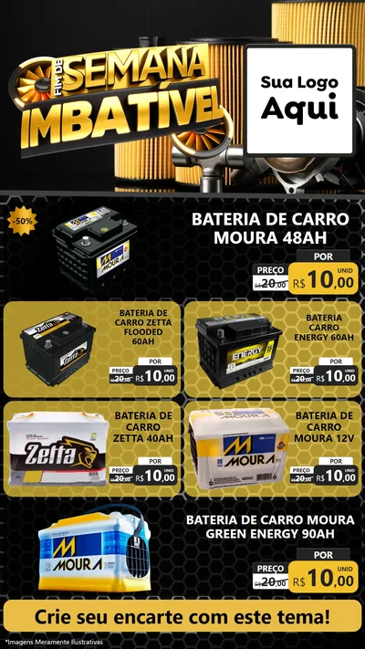 Modelo de TV para TV Vertical com o tema Fim de Semana Imbatível para Baterias Elétricas