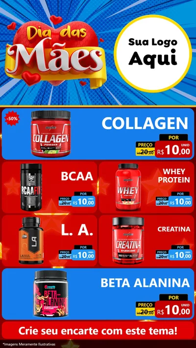 Modelo de TV para TV Vertical com o tema Dia das Mães para Suplementos alimentares