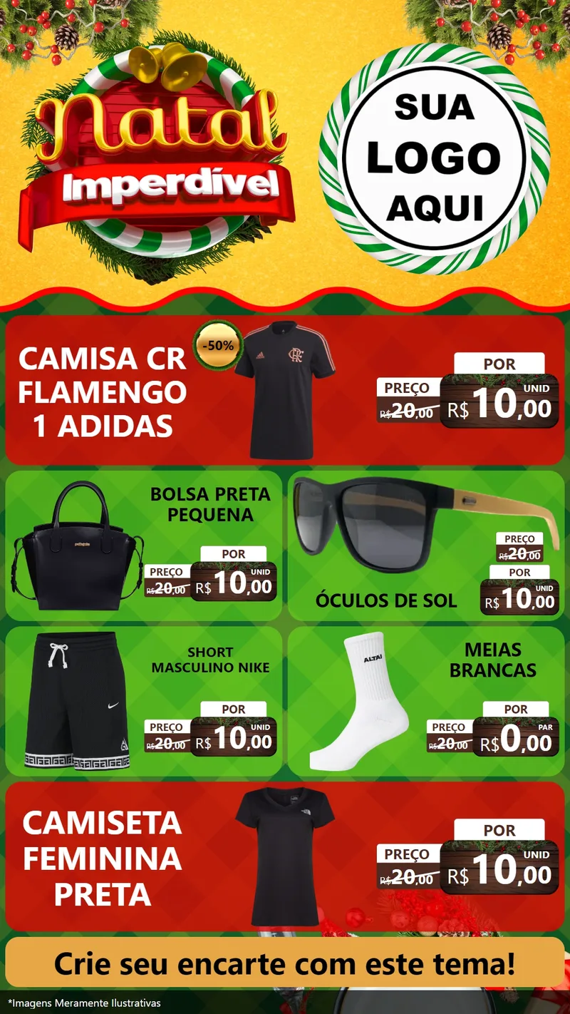 Modelo de TV para TV Vertical com o tema Natal Imperdível para Roupas e acessórios