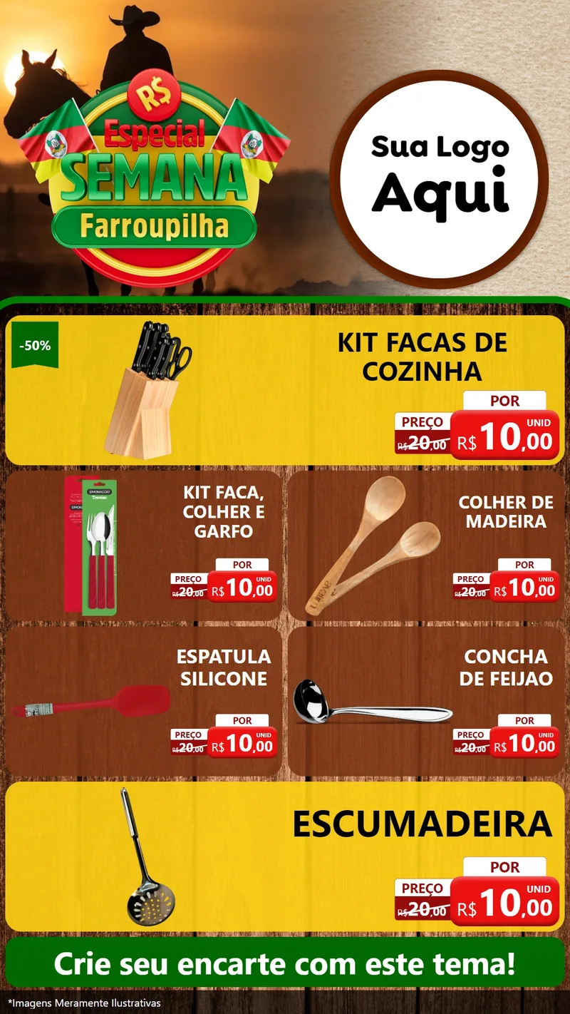 Modelo de TV para TV Vertical com o tema Especial Semana Farroupilha para Utilidades Domésticas