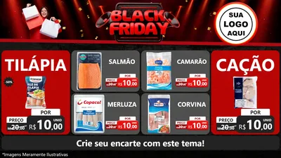 Modelo de TV para TV Horizontal com o tema Black Friday para Peixaria