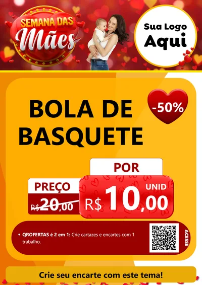 Modelo de Cartaz para Cartaz A4 Vertical com o tema Semana das Mães para Artigos Esportivos