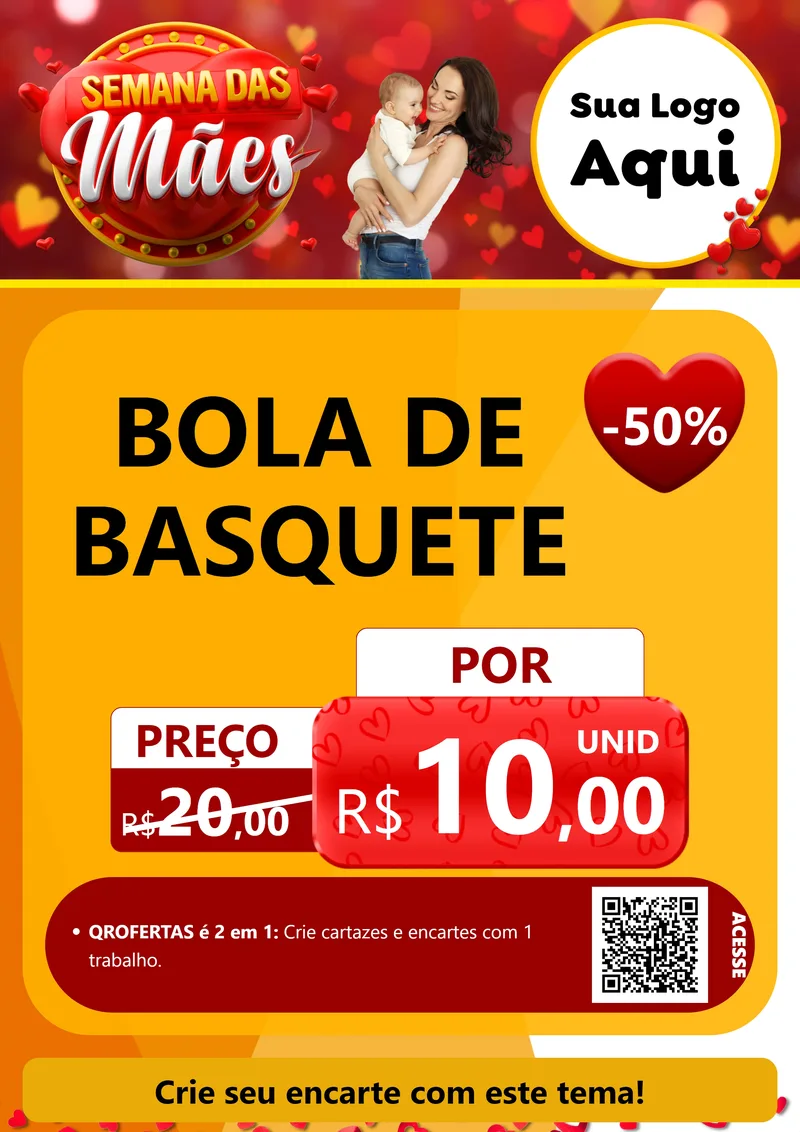 Modelo de Cartaz para Cartaz A4 Vertical com o tema Semana das Mães para Artigos Esportivos