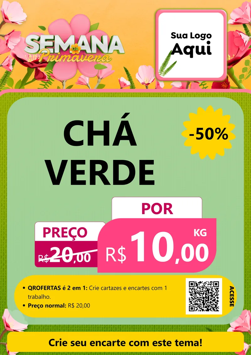 Modelo de Cartaz para Cartaz A4 Vertical com o tema Semana da Primavera para Produtos Naturais