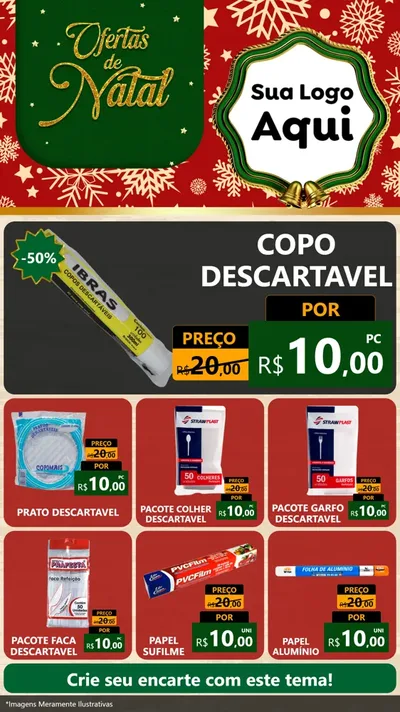 Modelo de Rede Social para Stories com o tema Natal de Ofertas para Embalagens