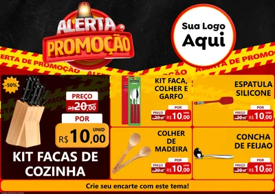Modelo de Encarte para Encarte A4 Horizontal com o tema Alerta de Promoção para Utilidades Domésticas