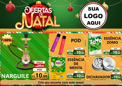 Modelo de Encarte para Encarte A4 Horizontal com o tema Ofertas de Natal para Tabacaria