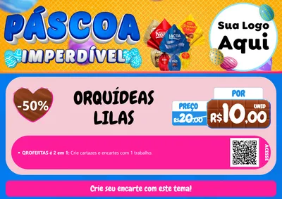 Modelo de Cartaz para Cartaz A4 Horizontal com o tema Páscoa Imperdível para Floricultura e jardim