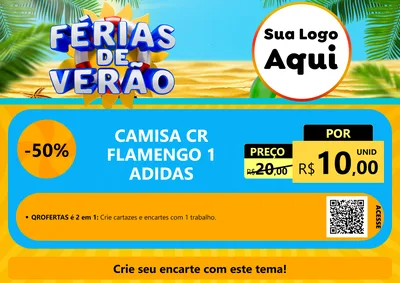 Modelo de Cartaz para Cartaz A4 Horizontal com o tema Férias de Verão para Roupas e acessórios