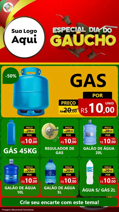 Modelo de Rede Social para Stories com o tema Especial Dia do Gaúcho para Água e gás