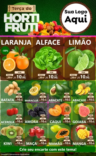 Modelo de Encarte para Encarte Grande com o tema Terça do Hortifrúti para Hortifrúti