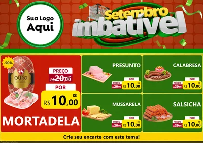 Modelo de Encarte para Encarte A4 Horizontal com o tema Setembro Imbatível para Frios e Laticínios