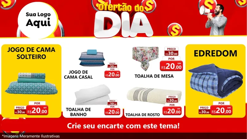 Modelo de TV para TV Horizontal com o tema Ofertão do dia para Cama, Mesa e Banho