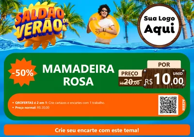 Modelo de Cartaz para Cartaz A4 Horizontal com o tema Saldão de Verão para Bebês