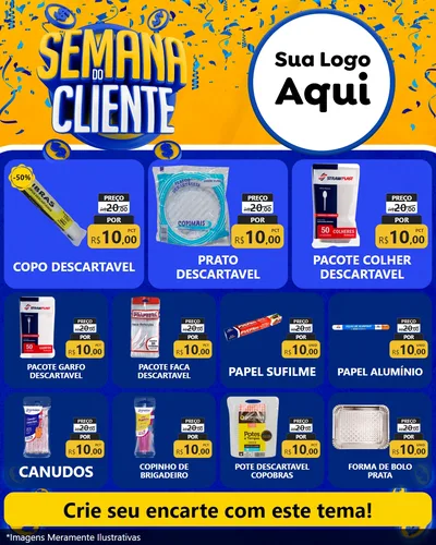 Modelo de Rede Social para Feed Instagram com o tema Semana do Cliente para Embalagens