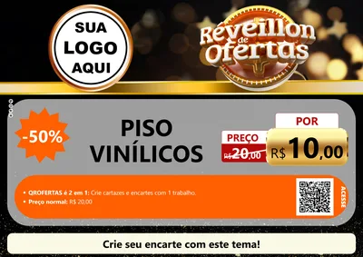 Modelo de Cartaz para Cartaz A4 Horizontal com o tema Réveillon de Ofertas para Material para Construção
