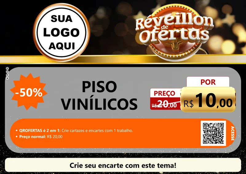 Modelo de Cartaz para Cartaz A4 Horizontal com o tema Réveillon de Ofertas para Material para Construção