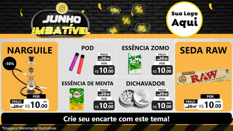 Modelo de TV para TV Horizontal com o tema Junho Imbatível para Tabacaria