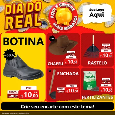 Modelo de Rede Social para Feed Facebook com o tema Dia Do Real para Agropecuária