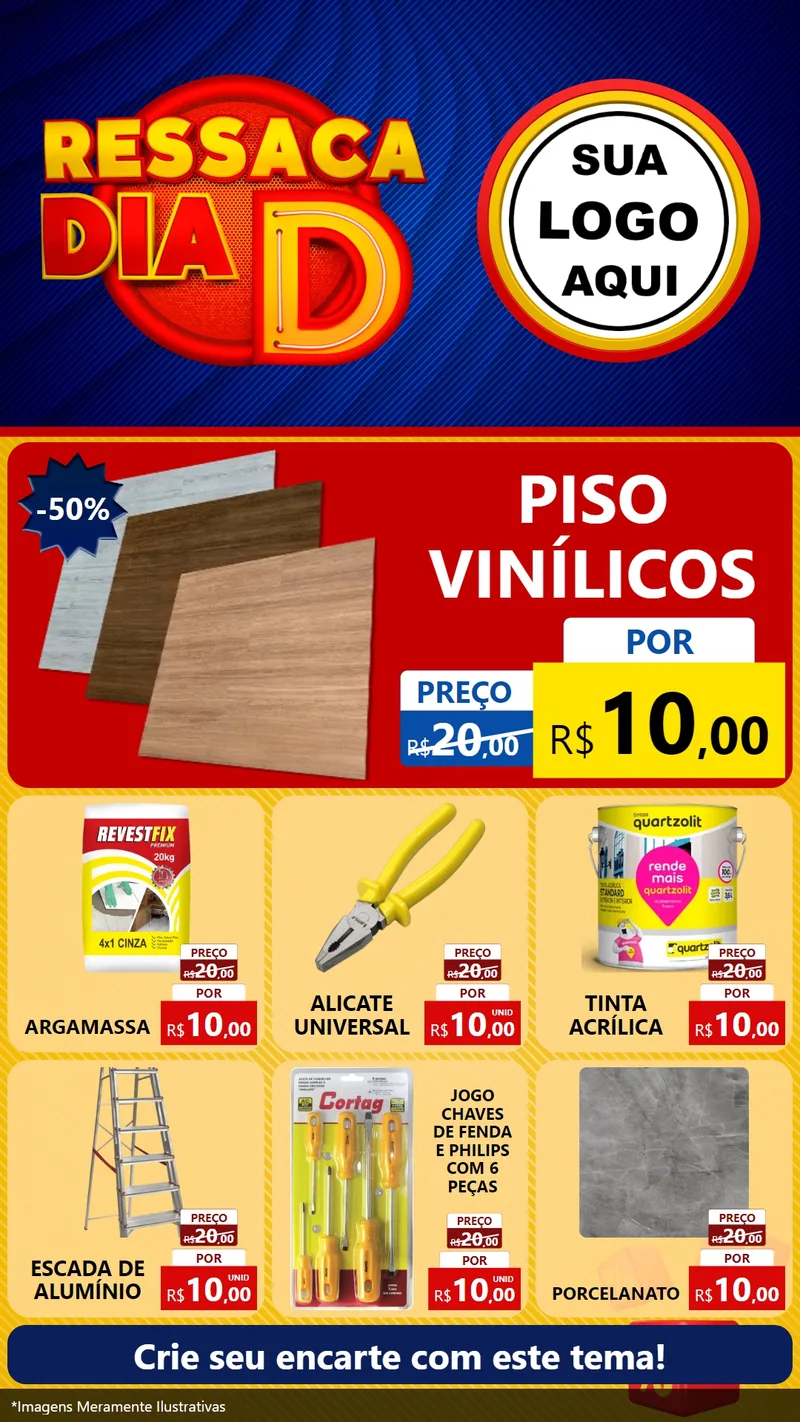 Modelo de Rede Social para Stories com o tema Ressaca Dia D para Material para Construção