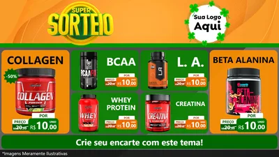 Modelo de TV para TV Horizontal com o tema Super Sorteio para Suplementos alimentares