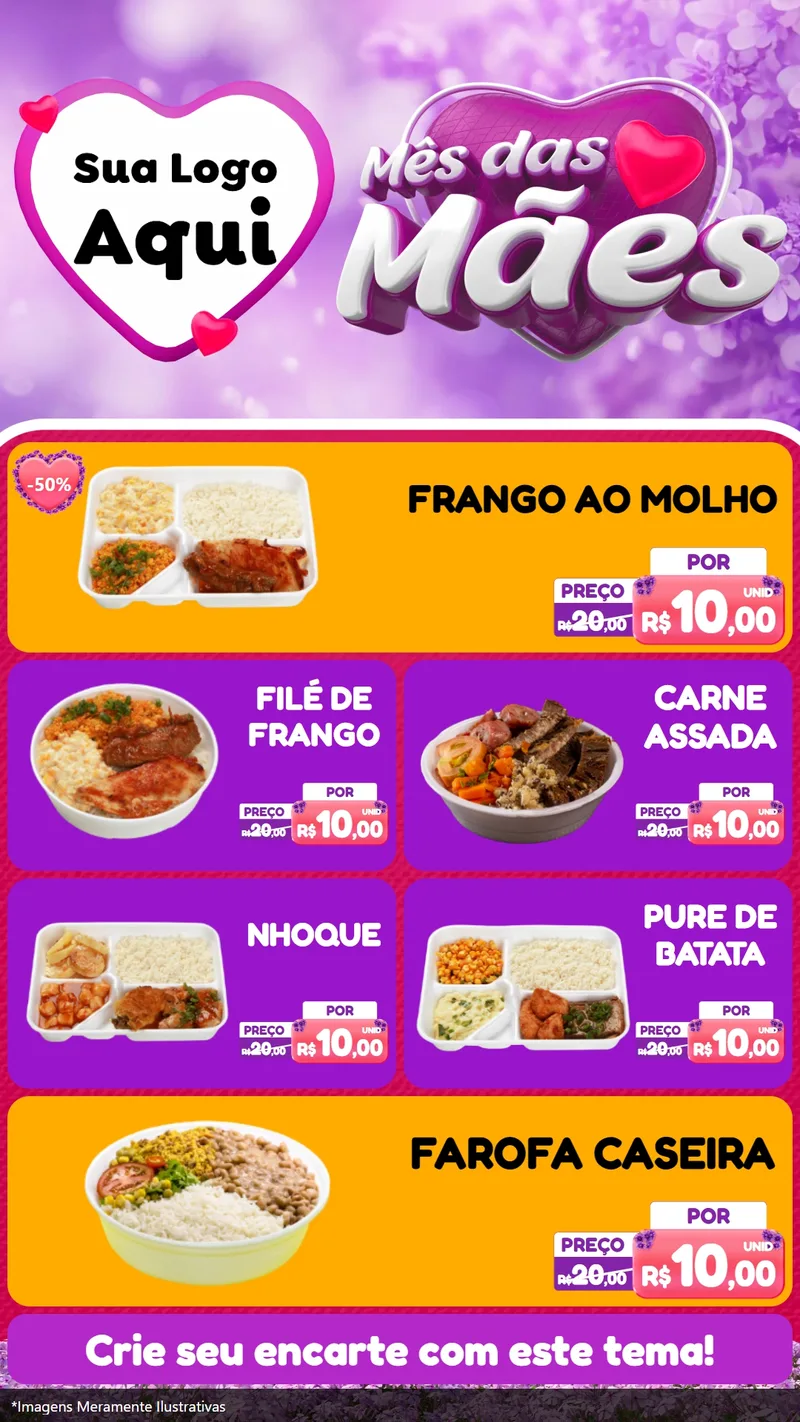 Modelo de TV para TV Vertical com o tema Mês das Mães para Restaurante