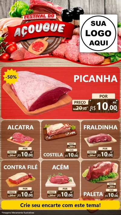 Modelo de Rede Social para Stories com o tema Festival do Açougue para Açougue