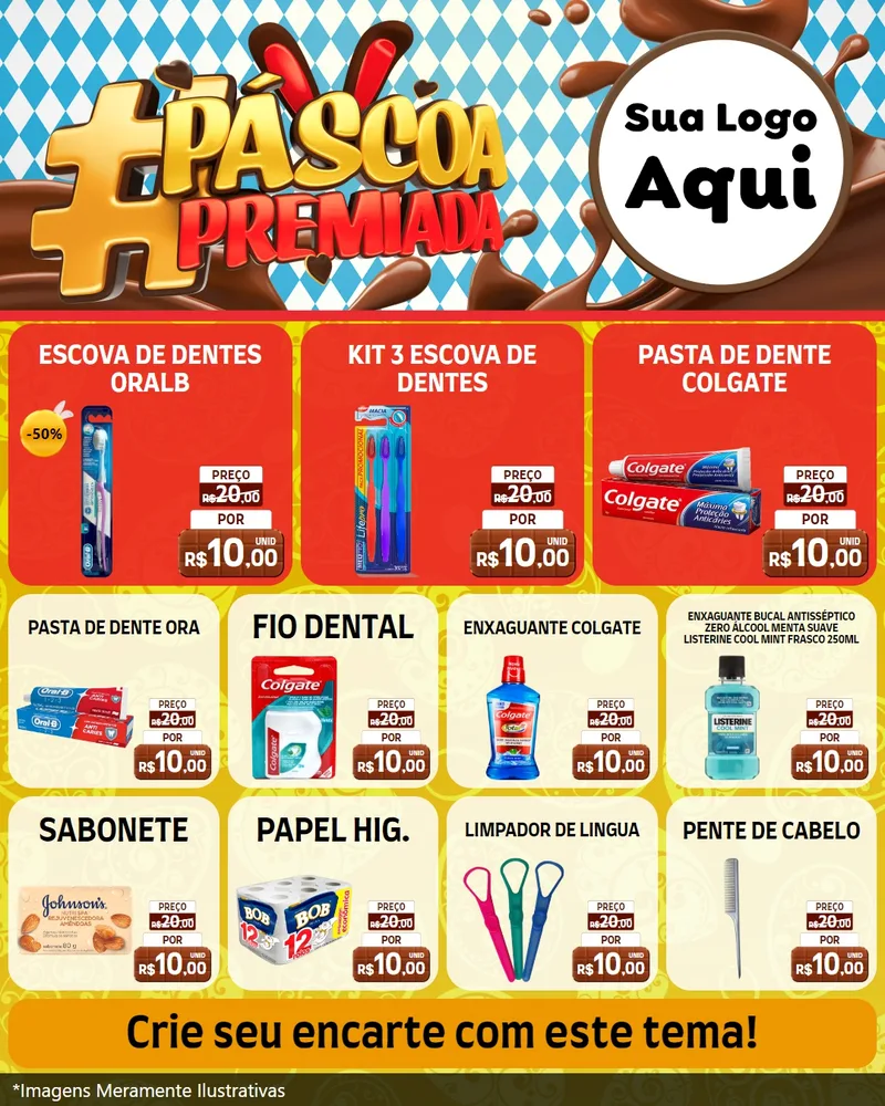 Modelo de Rede Social para Feed Instagram com o tema Páscoa Premiada para Higiene Pessoal