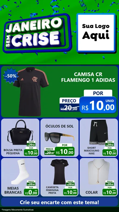 Modelo de Rede Social para Stories com o tema Janeiro Sem Crise para Roupas e acessórios