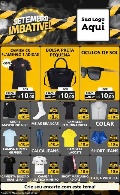 Modelo de Encarte para Encarte Grande com o tema Setembro Imbatível para Roupas e acessórios