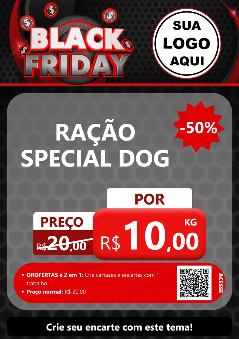 Modelo de Cartaz para Cartaz A4 Vertical com o tema Black Friday para Pet Shop