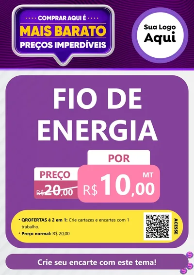 Modelo de Cartaz para Cartaz A4 Vertical com o tema Mais Barato para Materiais Elétricos