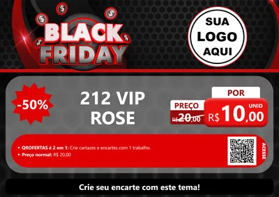 Modelo de Cartaz para Cartaz A4 Horizontal com o tema Black Friday para Perfumes